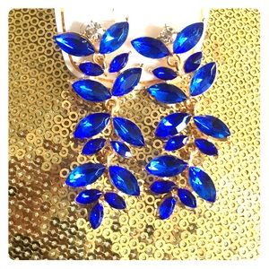 Brand New Blue & Gold Stunning Earrings
